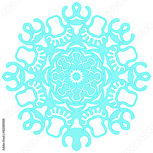 Blue lacy snowflake. Vector illustration.