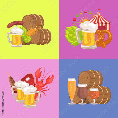 Sets of Beer Symbolic pics Vector Illustration