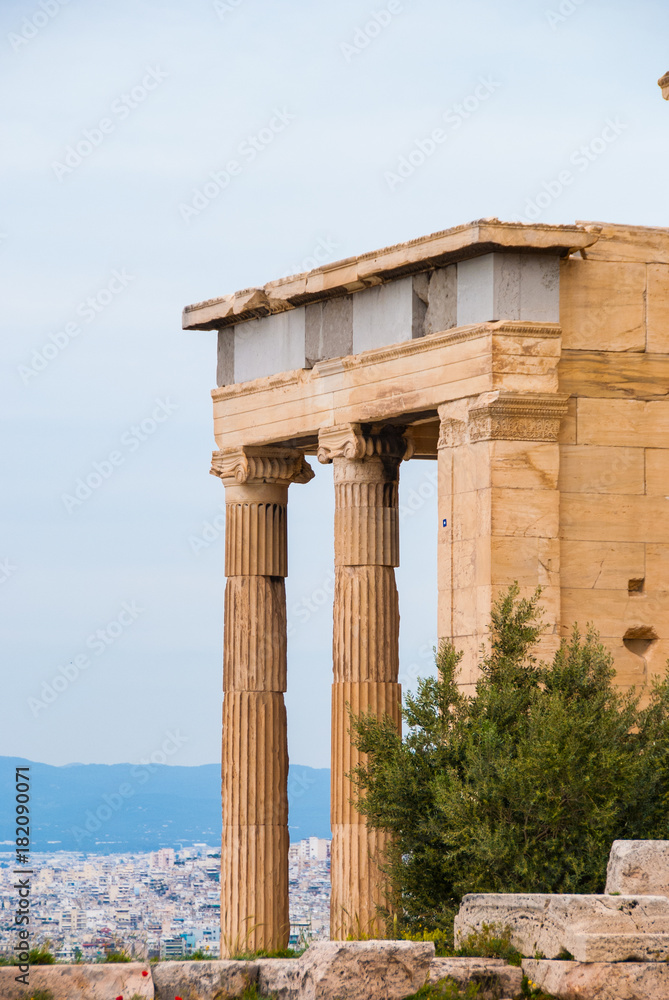 Athena ancient temple of apteros nike in the Acropolis sacred hill of  Athens Greece foto de Stock | Adobe Stock