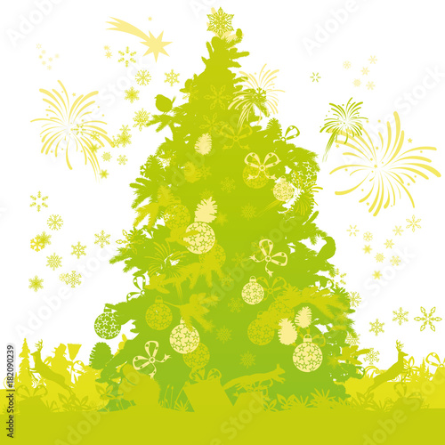 Weihnachtsbaum mit Tieren