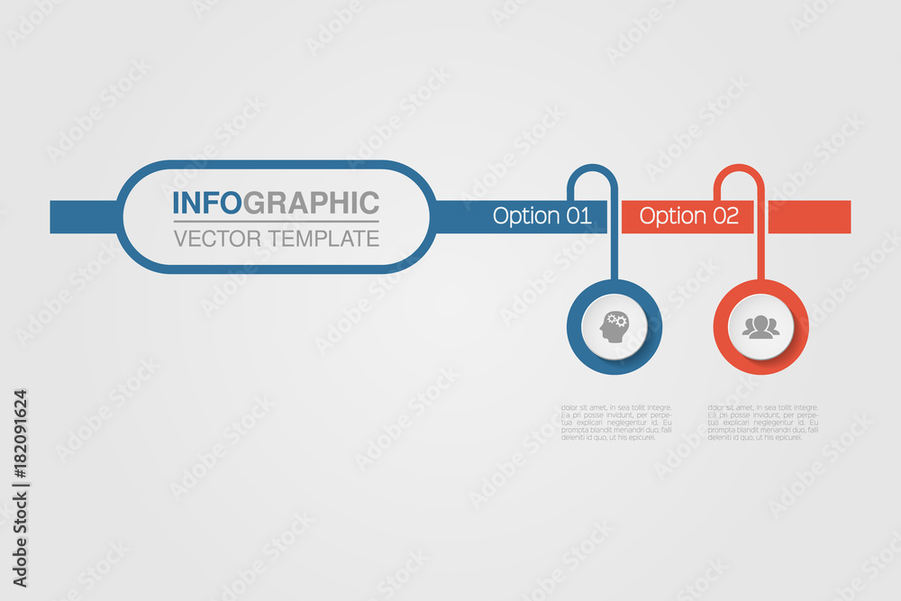 Fototapeta premium Vector infographic template for diagram, graph, presentation, chart, business concept with 2 options.