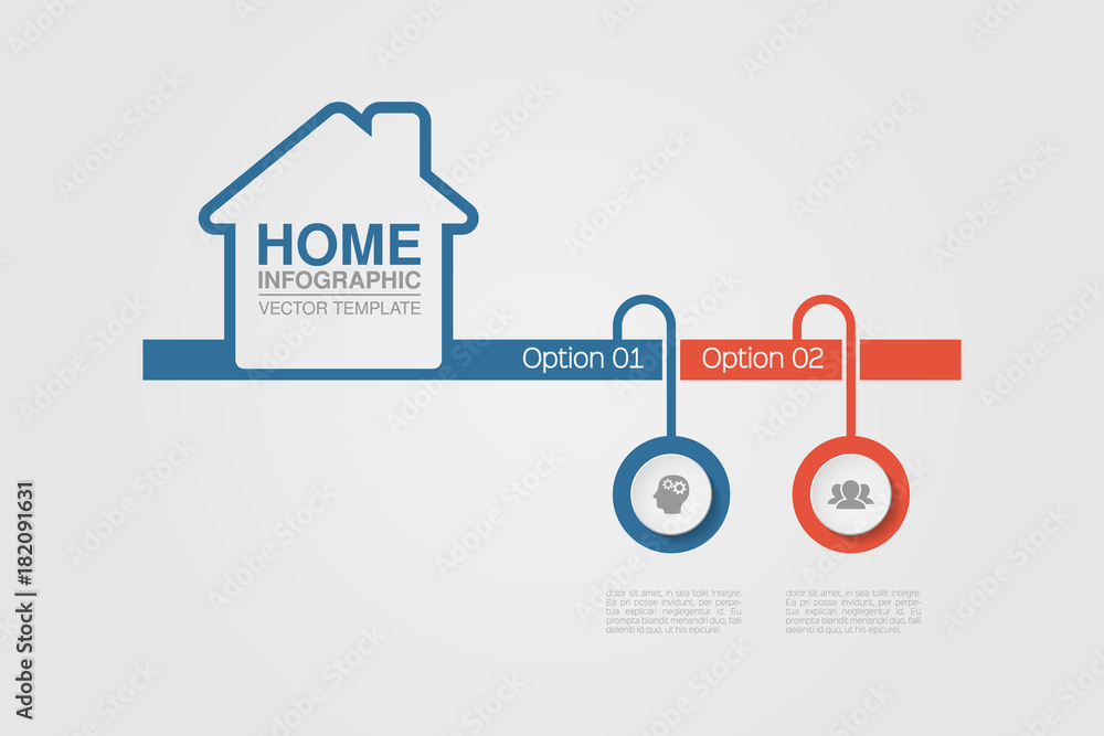 Fototapeta premium Vector infographic template for diagram, graph, presentation, chart, business concept with 2 options.