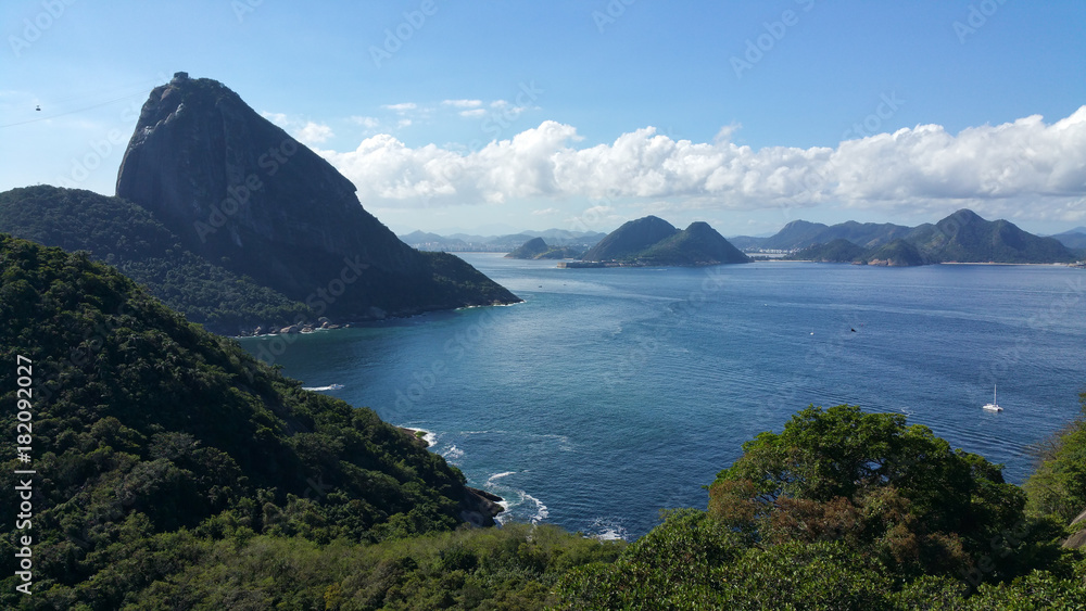 View of the Sugar Loaf Mountain in Rio de Janeiro Brazil