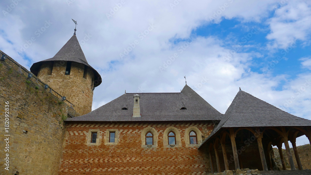 Khotyn castle in Ukraine is a powerful medieval fortress that witnessed the fighting between Poles, Cossacks and Turks. High medieval walls, towers on the background of the picturesque Dniester.