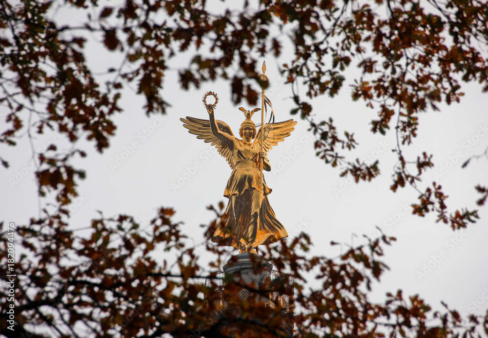 Statue on Victory column in the center of Berlin Statue on Victory column in the center of Berlin