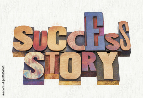 success story wood type typography