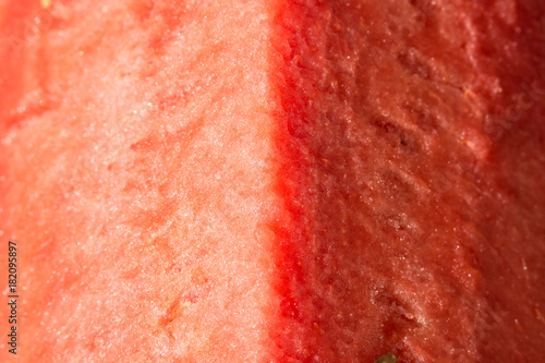 Watermelon. Ripe red fruit with seeds. Macro.