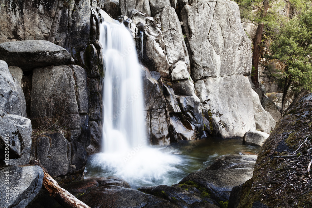 Waterfall Long Exposure Chilnualna Trail Yosemite Park California Waterfall Long Exposure Chilnualna Trail Yosemite Park California