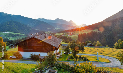 Wallpaper Mural Western Carinthia Alpine village sunrise landscape, Austria. Torontodigital.ca
