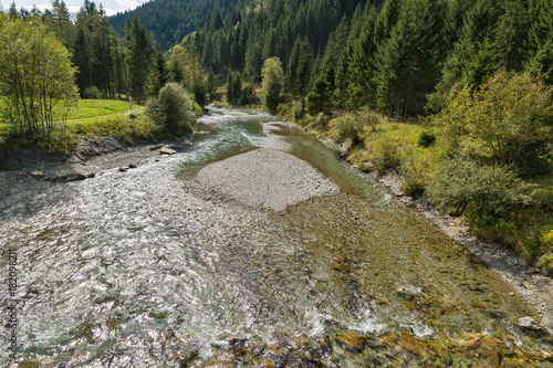 Fototapeta Naklejka Na Ścianę i Meble -  Moll river near Jungfernsprung waterfall close to Heiligenblut, Carinthia, Austria.