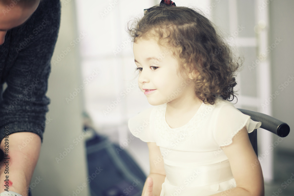 Little curly girl doing makeup Little curly girl doing makeup