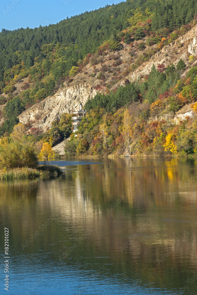 Autumn Landscape of Iskar River near Pancharevo lake, Sofia city Region, Bulgaria Autumn Landscape of Iskar River near Pancharevo lake, Sofia city Region, Bulgaria