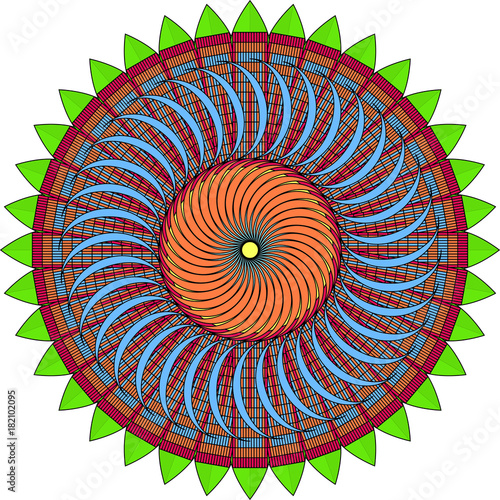 Multicolored flower pattern