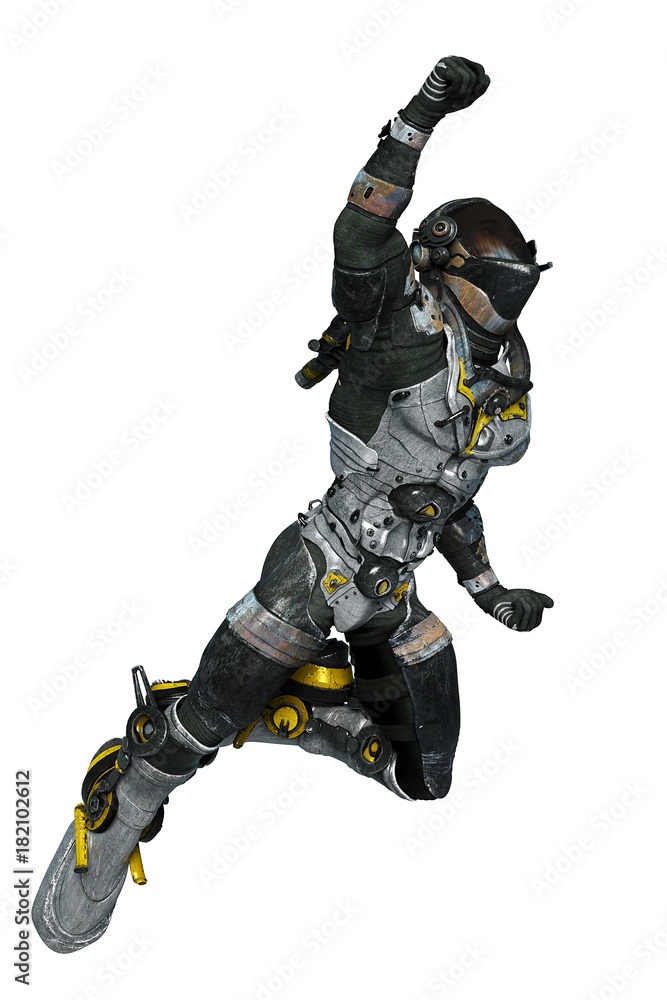 astronaut exo armor flying