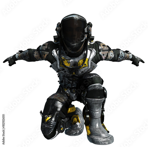 astronaut exo armor ready to attack © DM7
