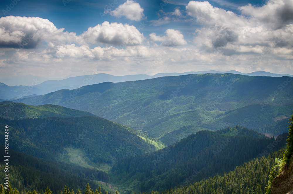 The landscape on the Carpathian Mountains in Ukraine The landscape on the Carpathian Mountains in Ukraine