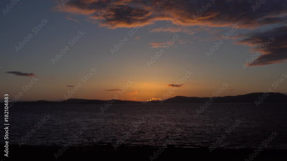 Time Lapse Person Taking Social Media Photo at Sunset. Fidalgo Island Anarcortes Washington