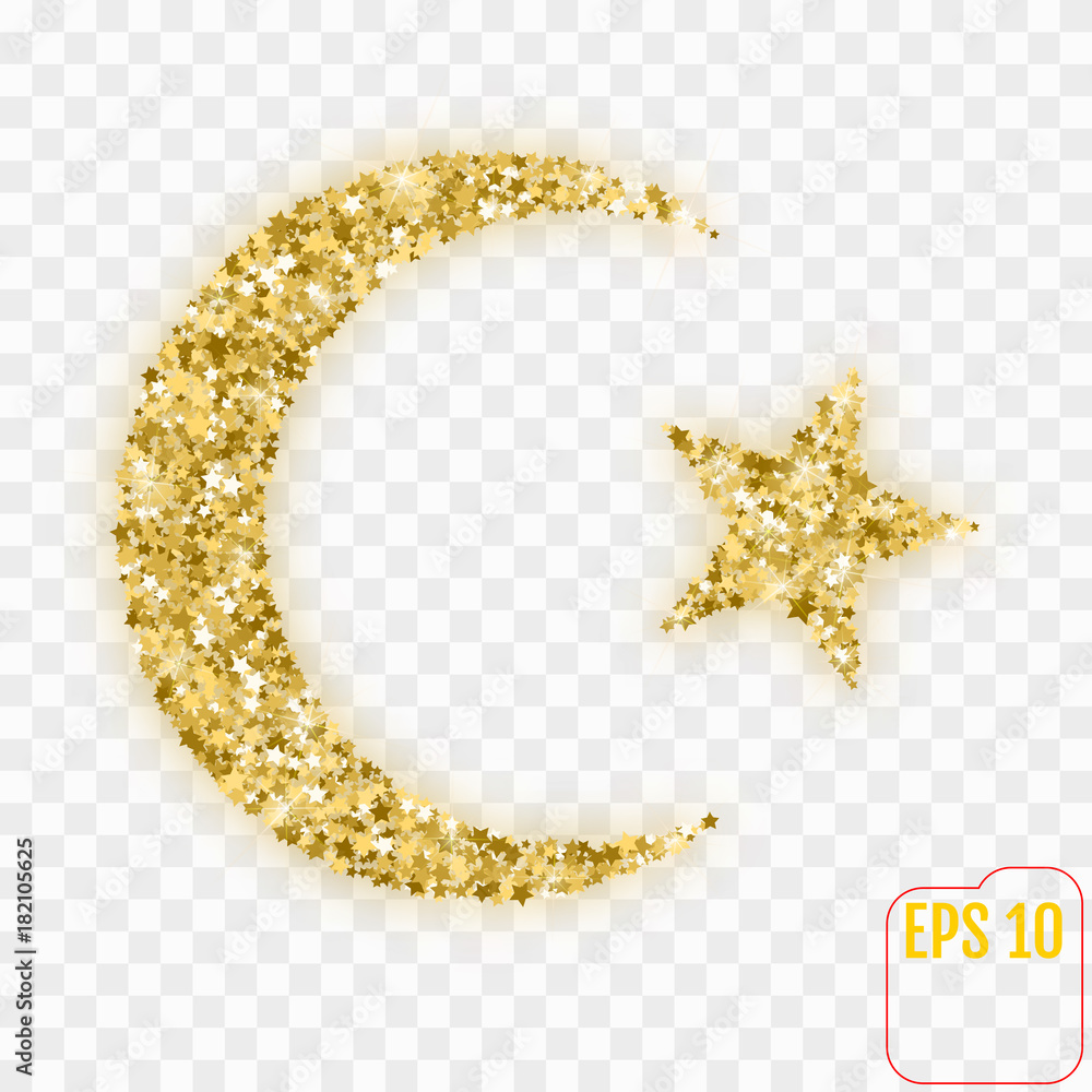 Crescent Moon and Stars Vector Clipart EPS PNG file