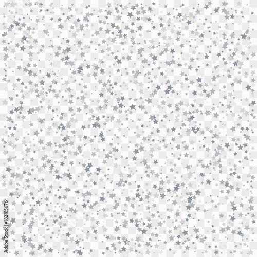 Abstract background with many falling silver stars confetti. vector background © writerfantast