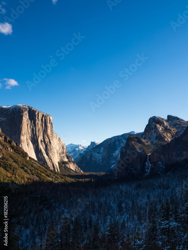 Yosemite valley fall snow tunnel View