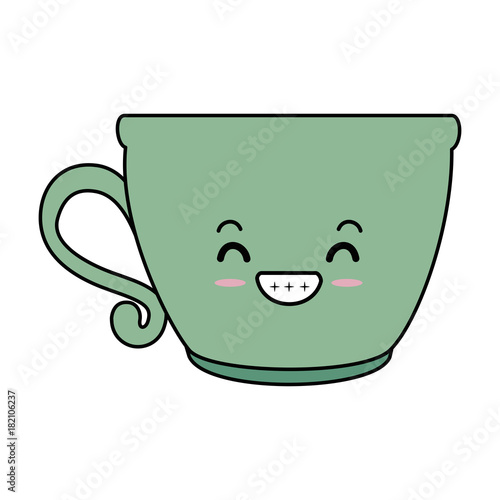 coffee cup kawaii character vector illustration design