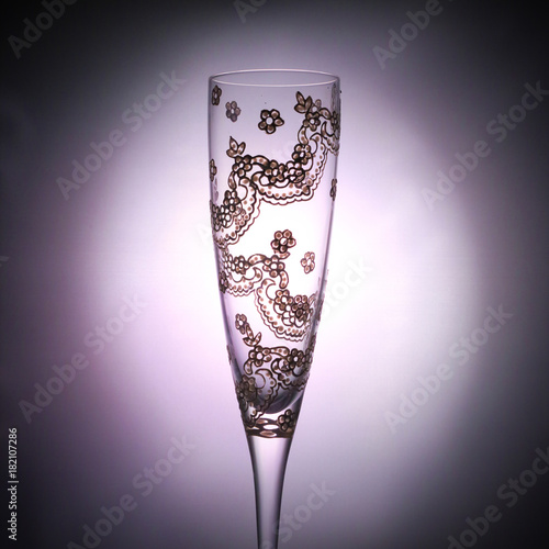 Decorated glass cup photo