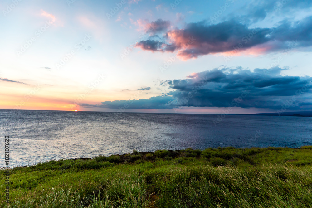 South Point Hawaii or Ka Lae at Sunset. 
