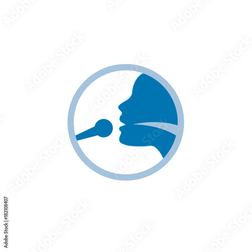 Vocal cord icon with person image vector illustration