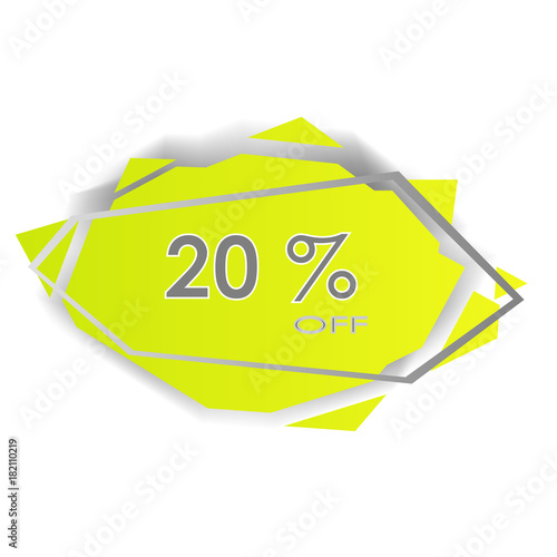 20% OFF sale banner web logo icon  illustration isolated background