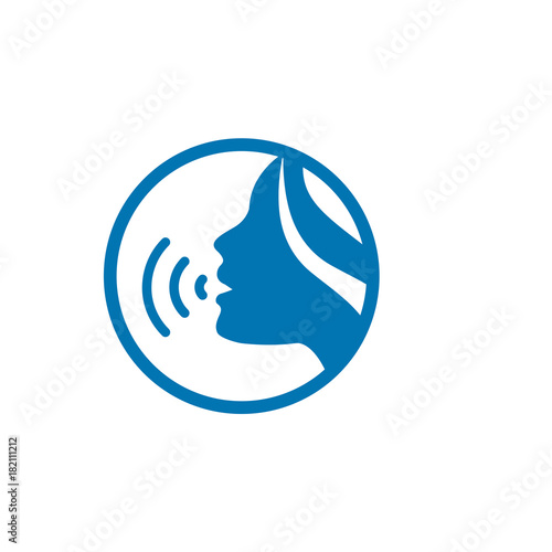 Vocal cord icon with person image vector illustration