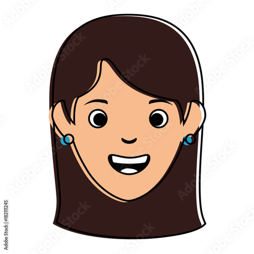 beautiful woman head avatar character vector illustration design