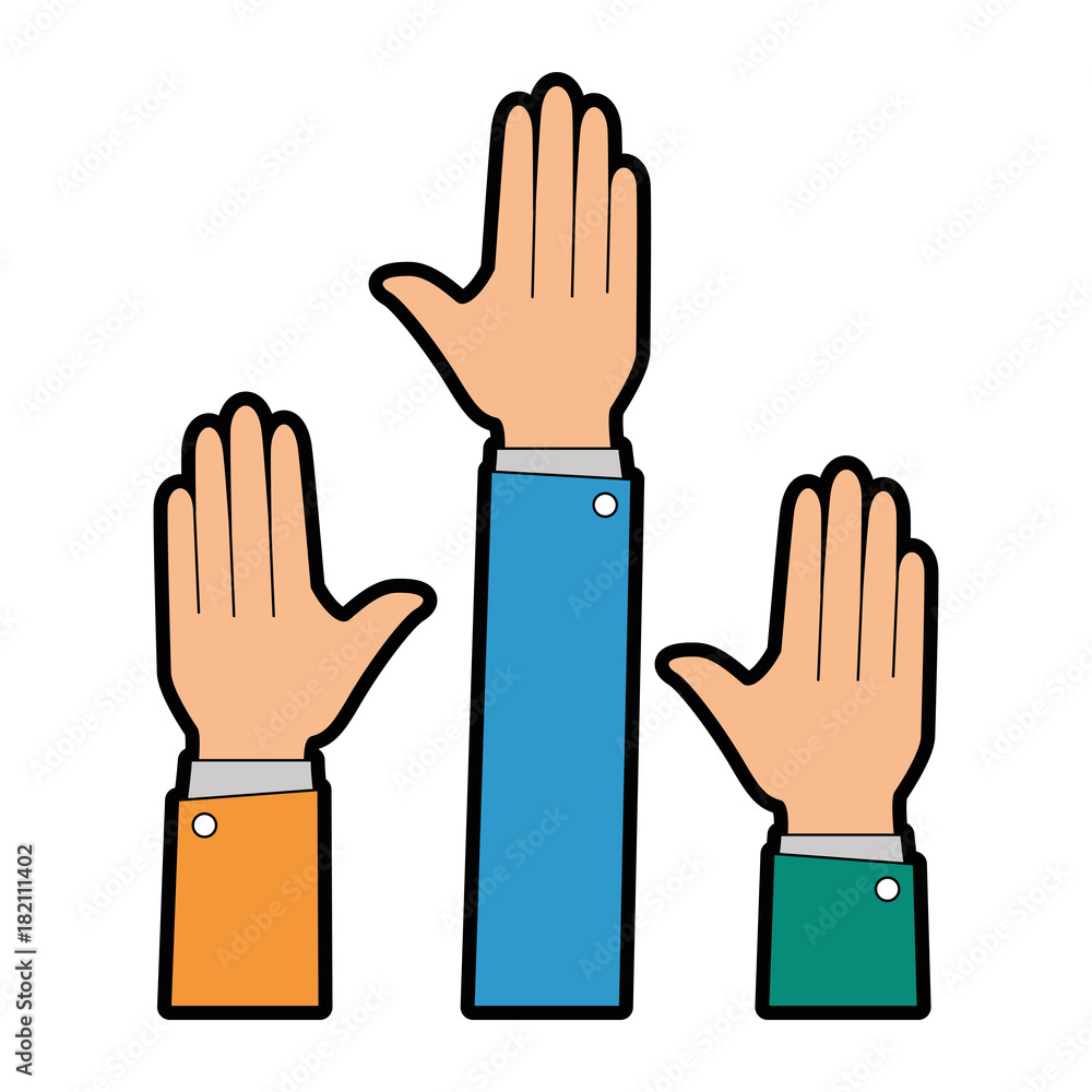 hands up isolated icon vector illustration design