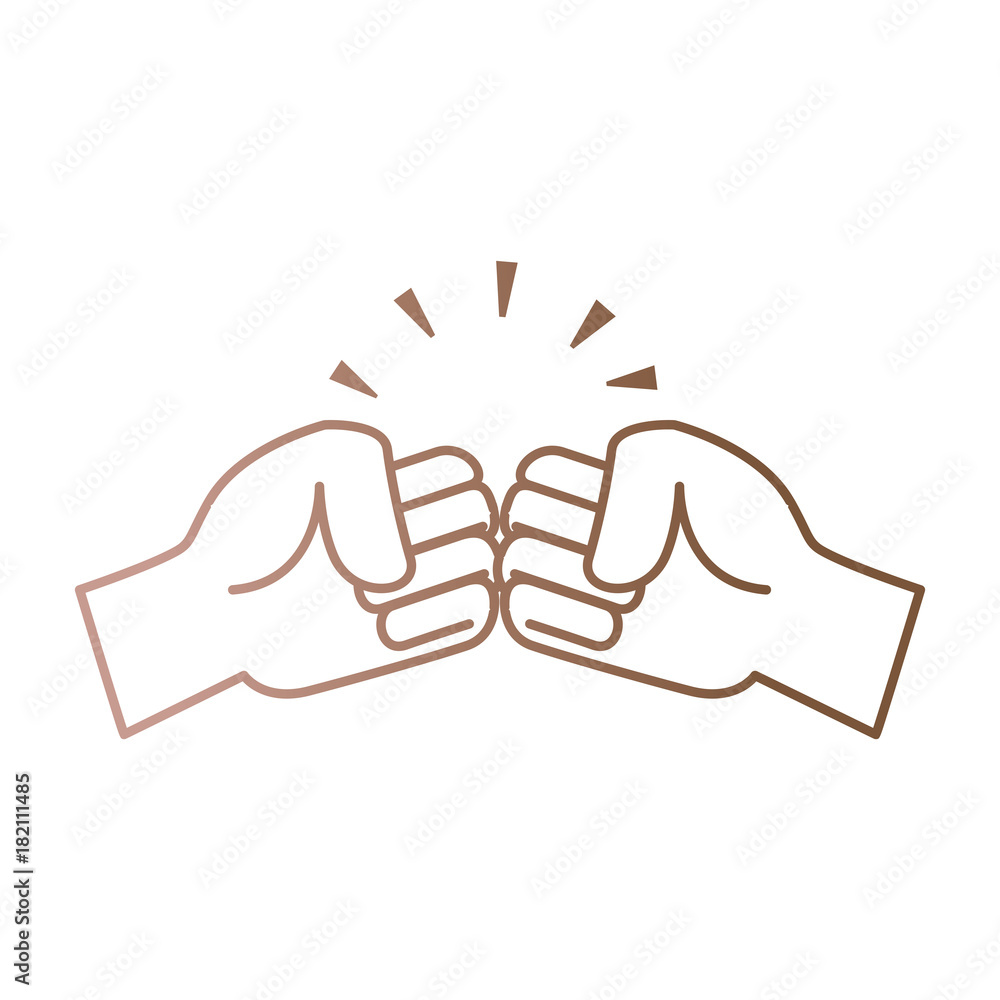 Fototapeta premium fists crashing isolated icon vector illustration design