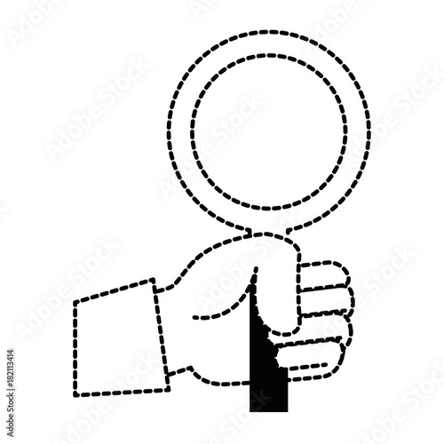 hand with magnifying glass isolated icon vector illustration design © Gstudio