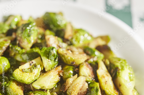Bild auf Leinwand Brussels Sprouts sauteed in duck fat
