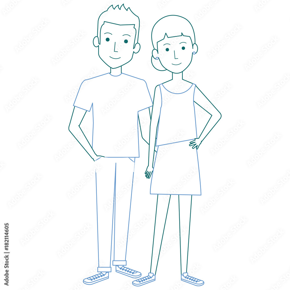 lovers couple avatars characters vector illustration design lovers couple avatars characters vector illustration design