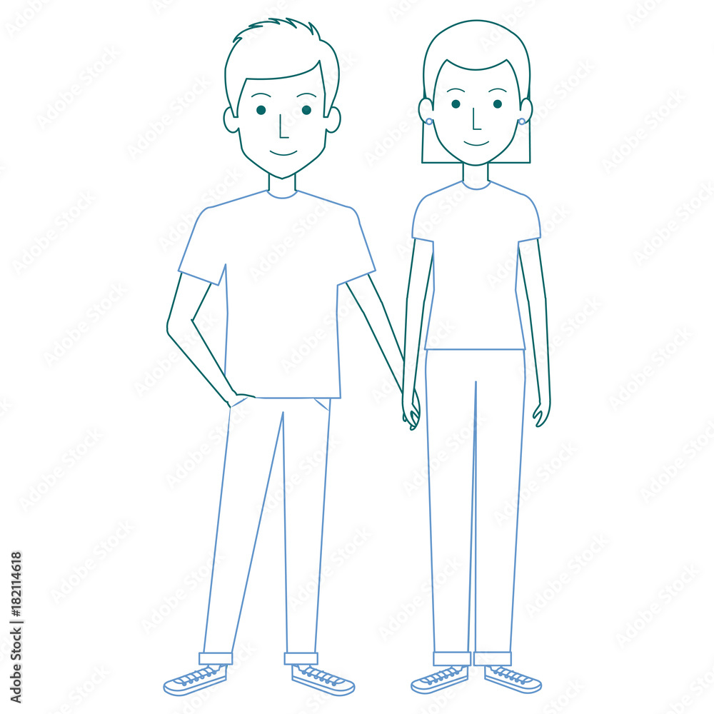lovers couple avatars characters vector illustration design lovers couple avatars characters vector illustration design