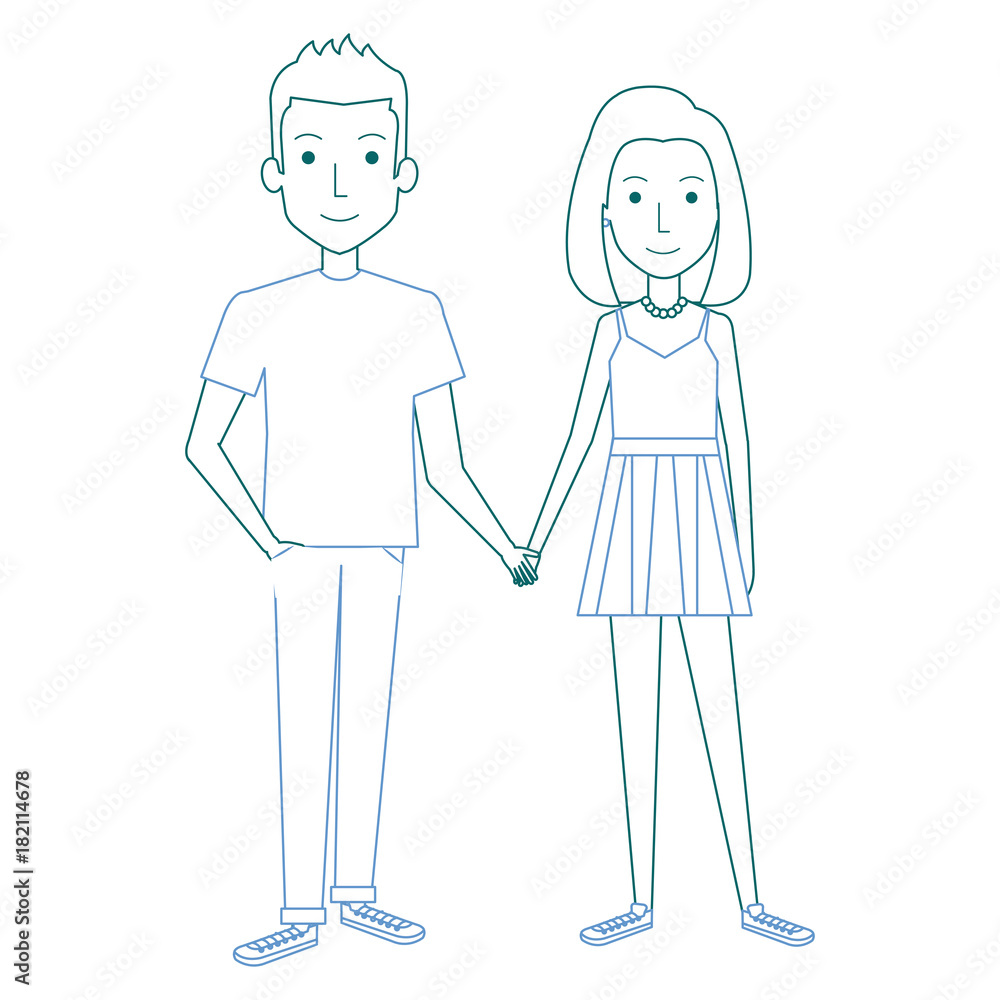 lovers couple avatars characters vector illustration design lovers couple avatars characters vector illustration design