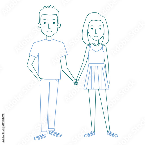 lovers couple avatars characters vector illustration design © Gstudio