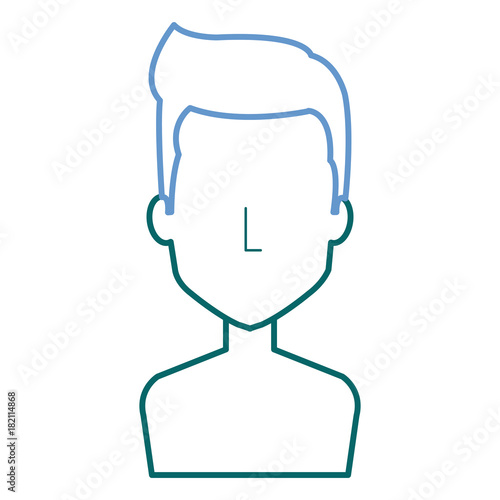 young man shirtless avatar character vector illustration design