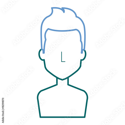 young man shirtless avatar character vector illustration design