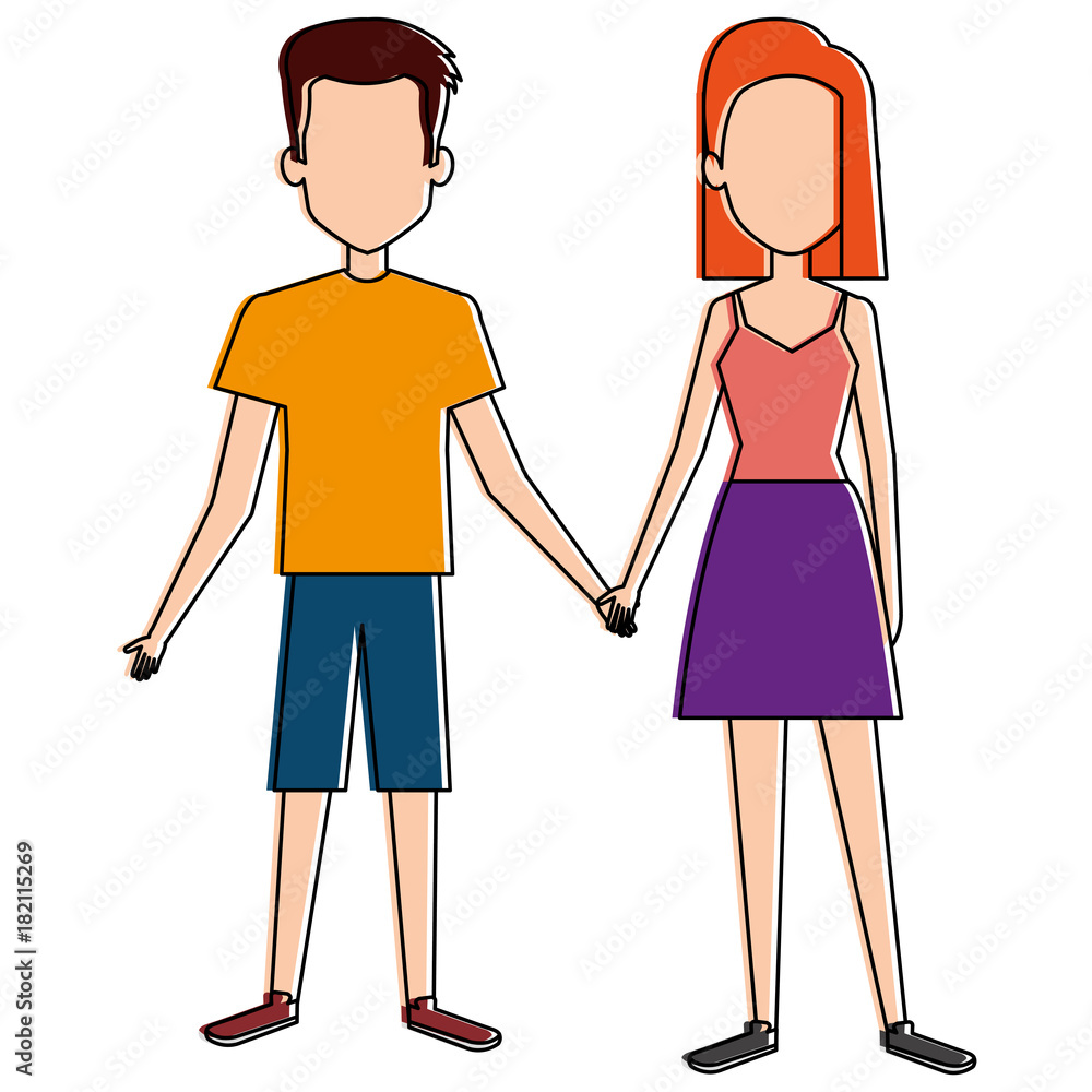 lovers couple avatars characters vector illustration design lovers couple avatars characters vector illustration design