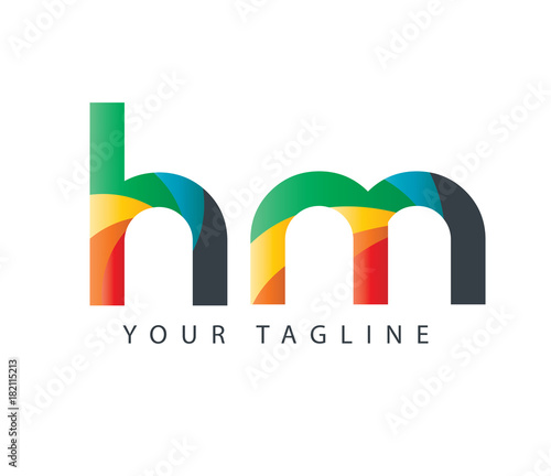 Initial Letter HM Design Logo