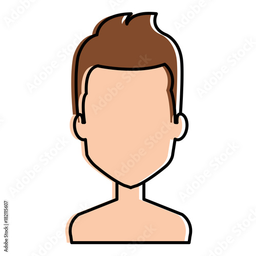 young man shirtless avatar character vector illustration design