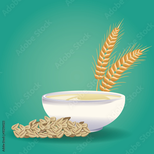 Oatmeal healthy food icon vector illustration graphic design