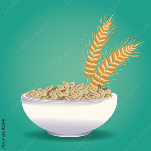 Oatmeal healthy food icon vector illustration graphic design