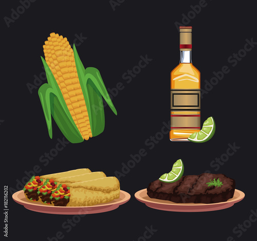 Mexican food icons