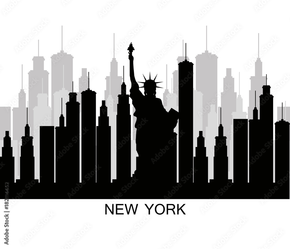 new york city statue of Liberty scene vector illustration design
