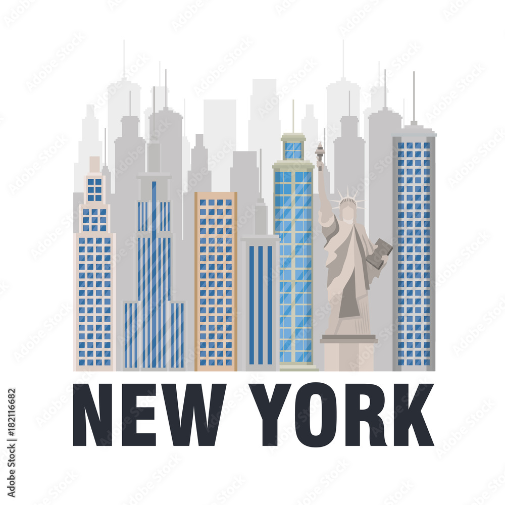 new york city statue of Liberty scene vector illustration design