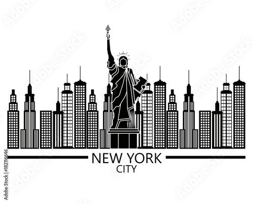 new york city statue of Liberty scene vector illustration design